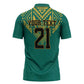 Afro-Jamaicans Tribal Custom Football Zipper Polo Shirt Green Style