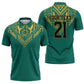 Afro-Jamaicans Tribal Custom Football Zipper Polo Shirt Green Style