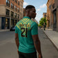 Afro-Jamaicans Tribal Custom Football Zipper Polo Shirt Green Style