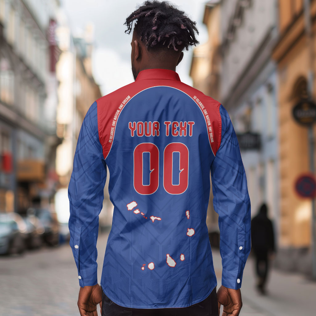 Cape Verde Atlantic Stars Custom Long Sleeve Button Shirt Football 2026 Supporter