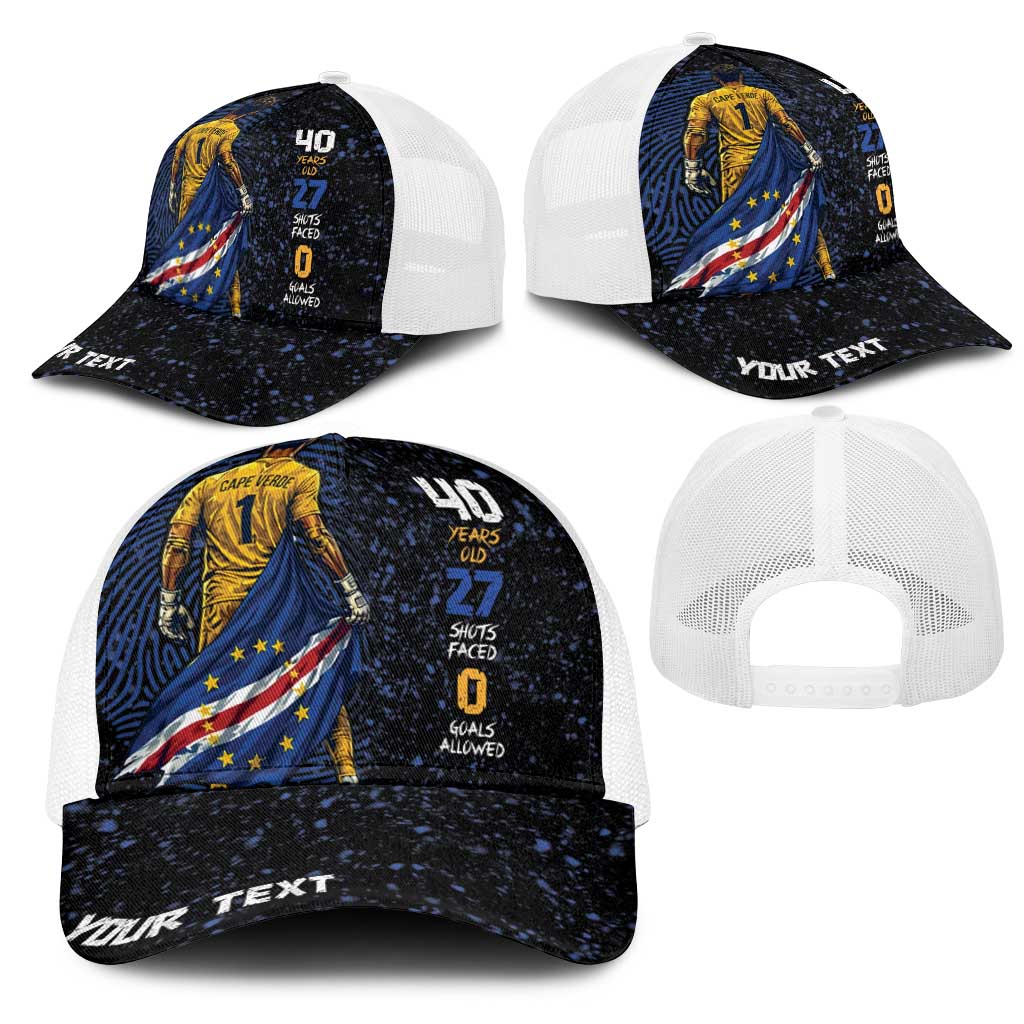 Cape Verde Goalkeeper Personalized Mesh Trucker Cap 40 Years Old 27 Shots Zero Goals Vintage