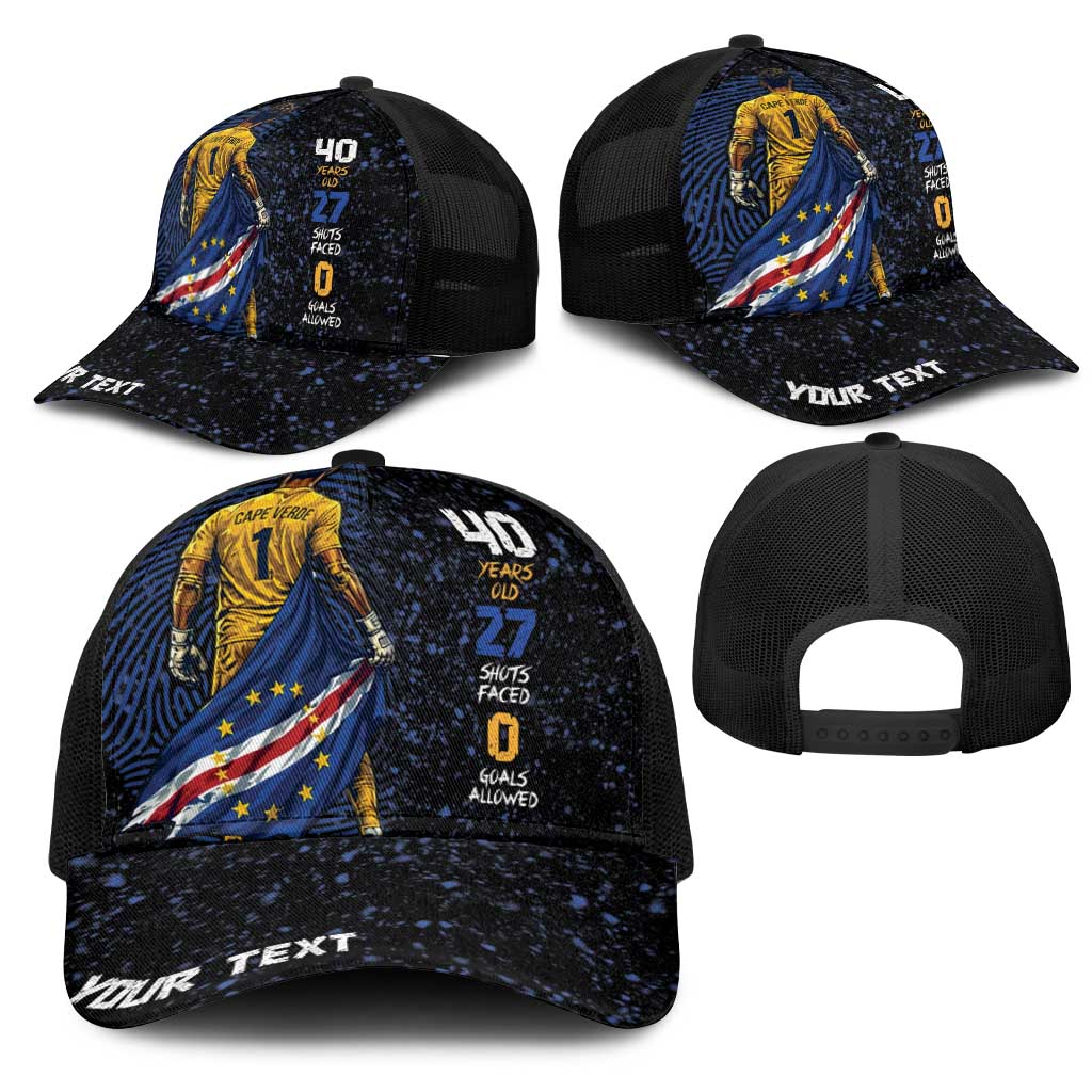 Cape Verde Goalkeeper Personalized Mesh Trucker Cap 40 Years Old 27 Shots Zero Goals Vintage