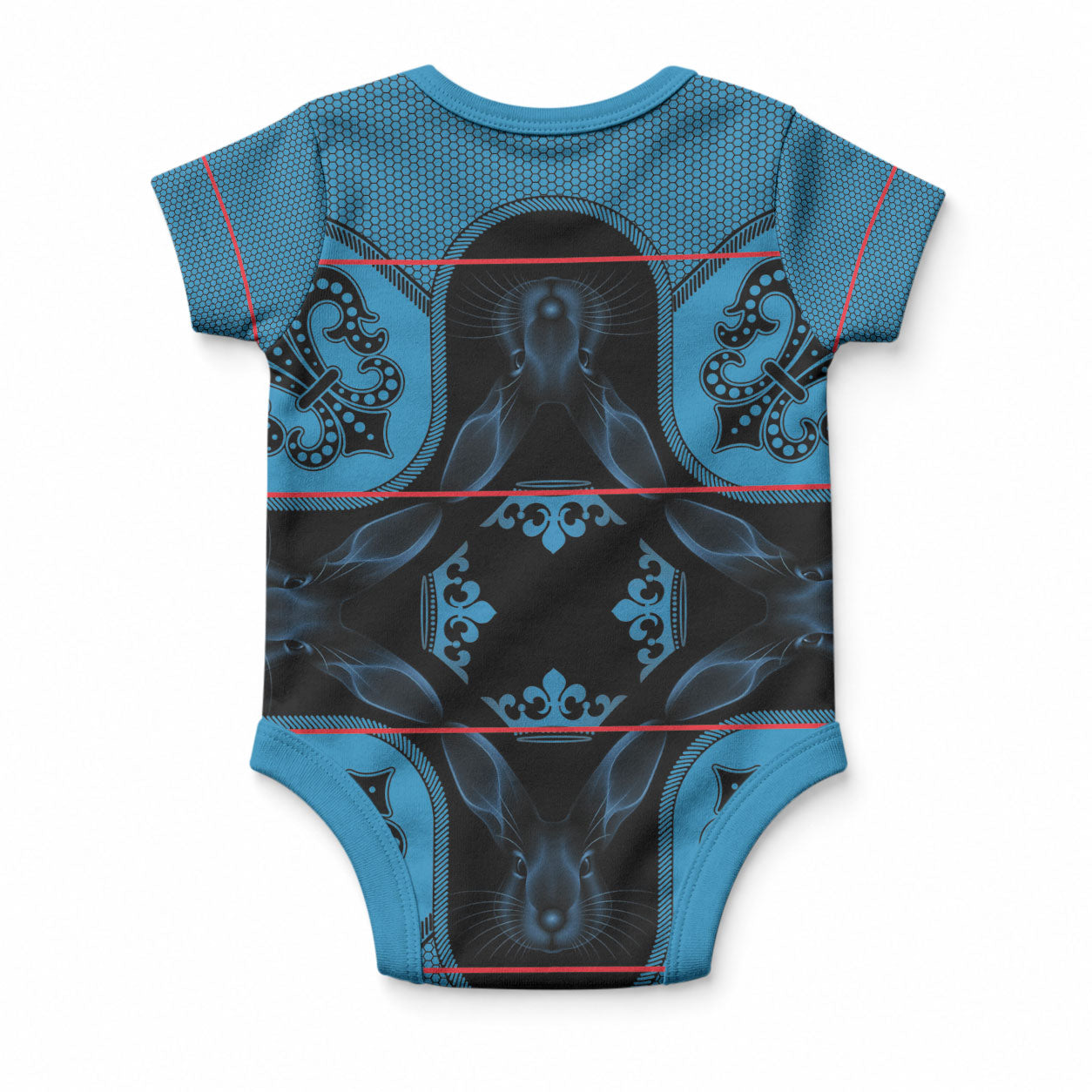 Bafokeng Rabbit Crown Palesa ea kharanium Baby Onesie Blue Seanamarena Basotho Blanket Inspired