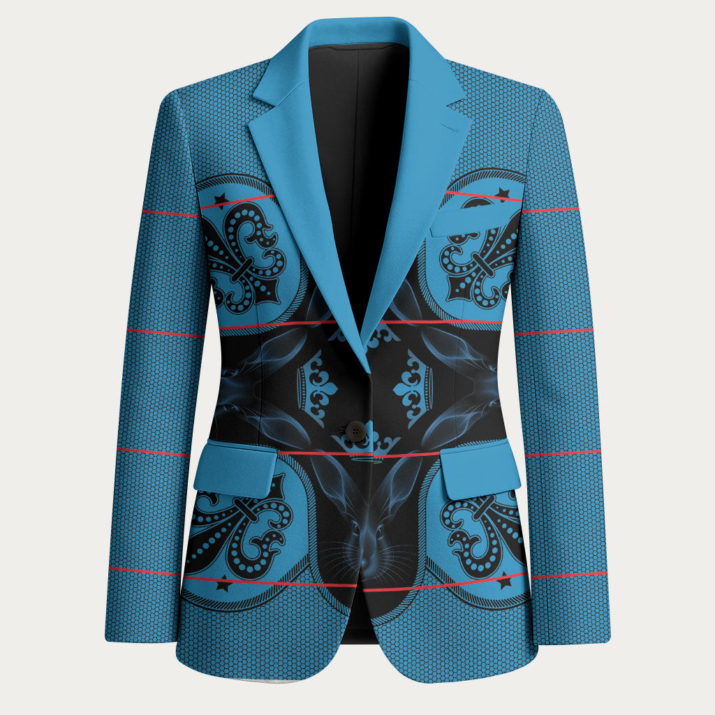 Bafokeng Rabbit Crown Palesa ea kharanium Blazer Blue Seanamarena Basotho Blanket Inspired