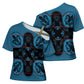 Bafokeng Rabbit Crown Palesa ea kharanium Cross Shoulder Shirt Blue Seanamarena Basotho Blanket Inspired