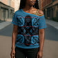 Bafokeng Rabbit Crown Palesa ea kharanium Cross Shoulder Shirt Blue Seanamarena Basotho Blanket Inspired