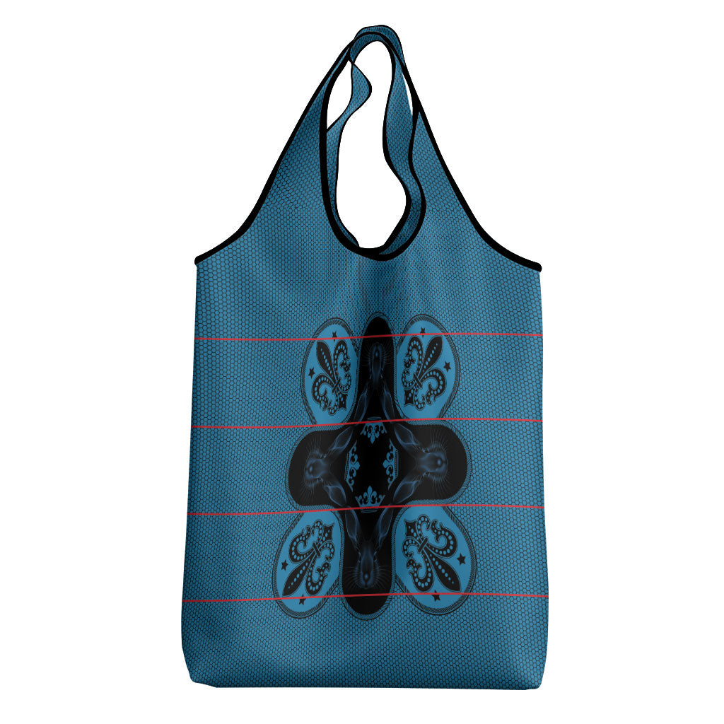 Bafokeng Rabbit Crown Palesa ea kharanium Grocery Bag Blue Seanamarena Basotho Blanket Inspired