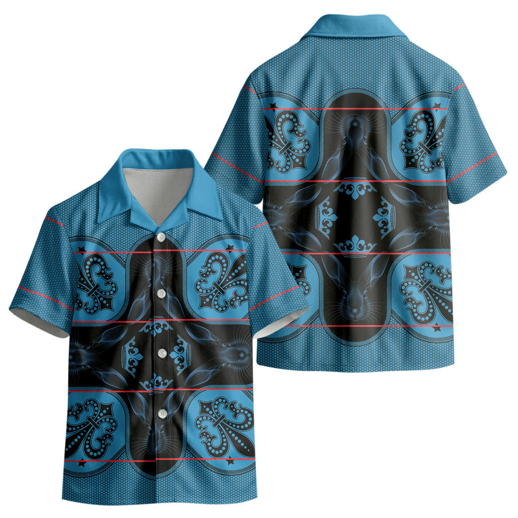 Bafokeng Rabbit Crown Palesa ea kharanium Kid Hawaiian Shirt Blue Seanamarena Basotho Blanket Inspired
