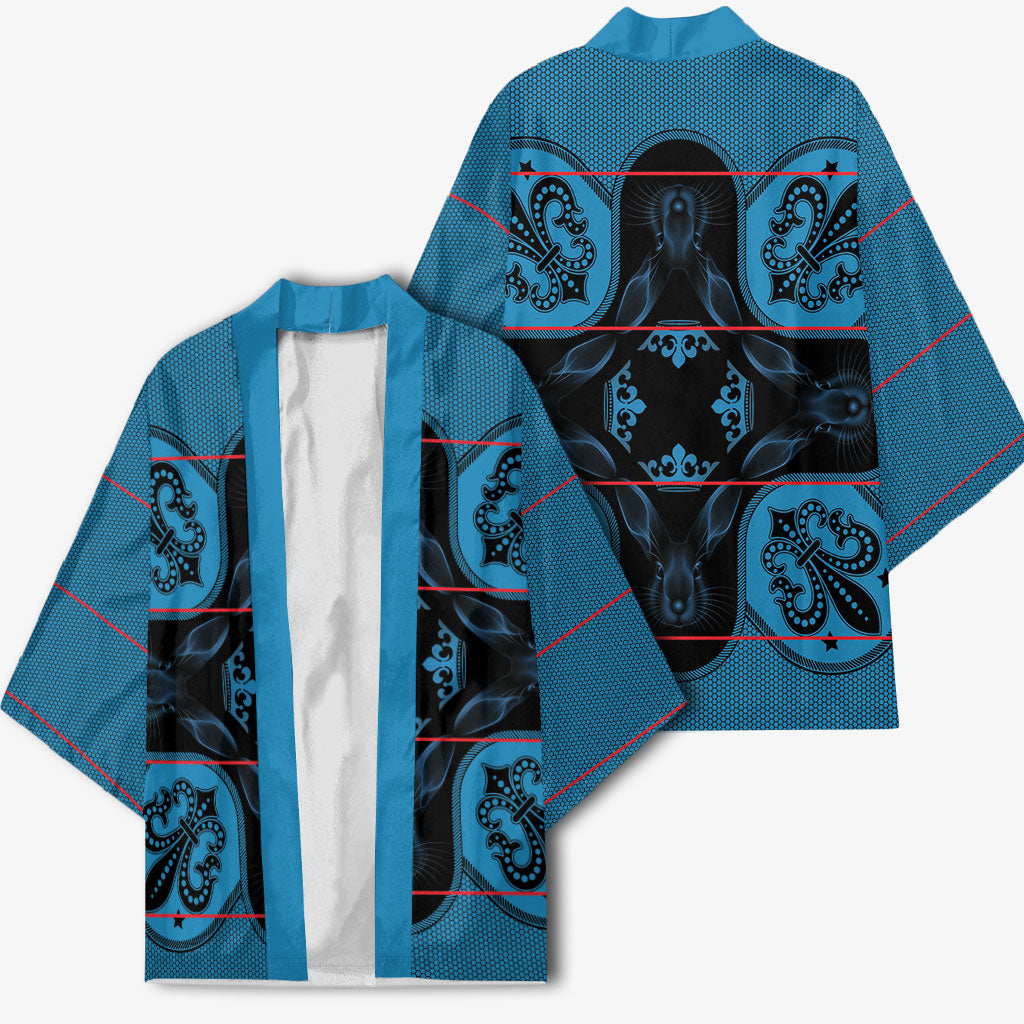 Bafokeng Rabbit Crown Palesa ea kharanium Kimono Blue Seanamarena Basotho Blanket Inspired