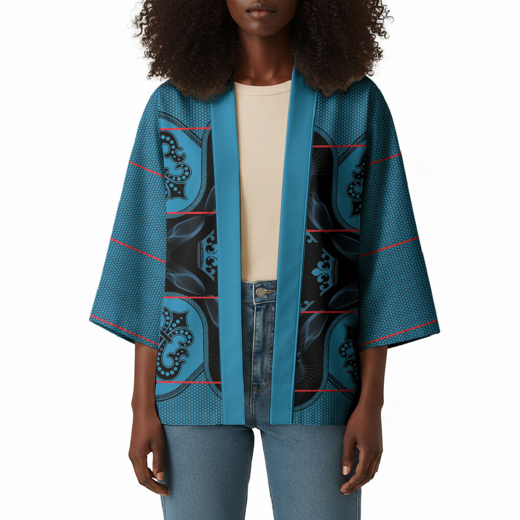 Bafokeng Rabbit Crown Palesa ea kharanium Kimono Blue Seanamarena Basotho Blanket Inspired