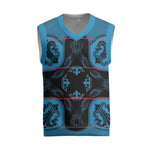 Bafokeng Rabbit Crown Palesa ea kharanium Christmas Knitted V-Neck Vest Blue Seanamarena Basotho Blanket Inspired