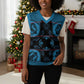 Bafokeng Rabbit Crown Palesa ea kharanium Christmas Knitted V-Neck Vest Blue Seanamarena Basotho Blanket Inspired