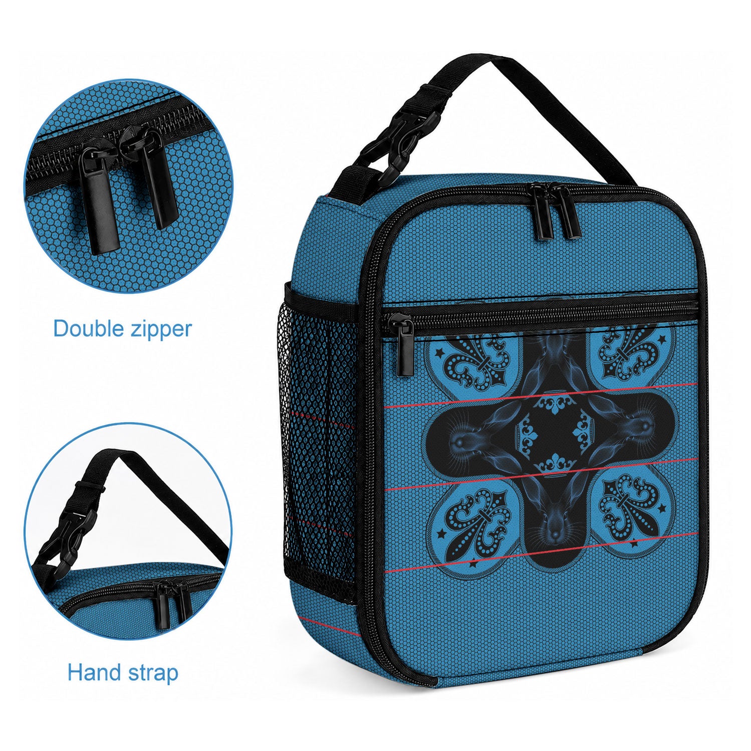 Bafokeng Rabbit Crown Palesa ea kharanium Lunch Bag Blue Seanamarena Basotho Blanket Inspired