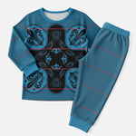 Bafokeng Rabbit Crown Palesa ea kharanium Christmas Pajama Set Blue Seanamarena Basotho Blanket Inspired