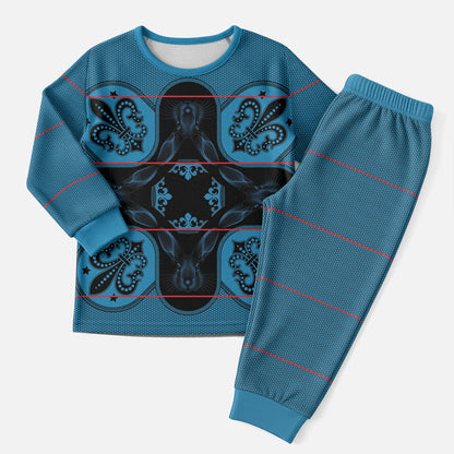 Bafokeng Rabbit Crown Palesa ea kharanium Christmas Pajama Set Blue Seanamarena Basotho Blanket Inspired