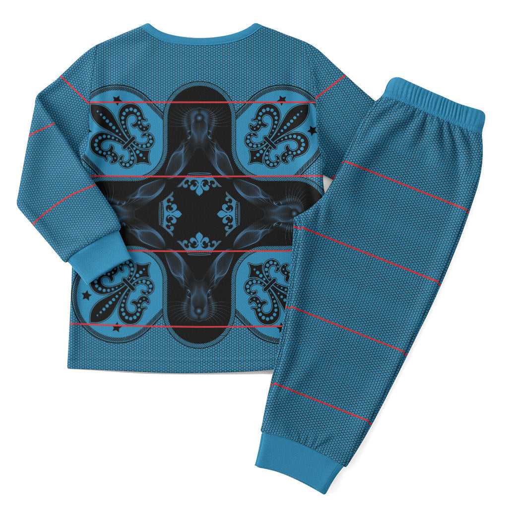 Bafokeng Rabbit Crown Palesa ea kharanium Christmas Pajama Set Blue Seanamarena Basotho Blanket Inspired