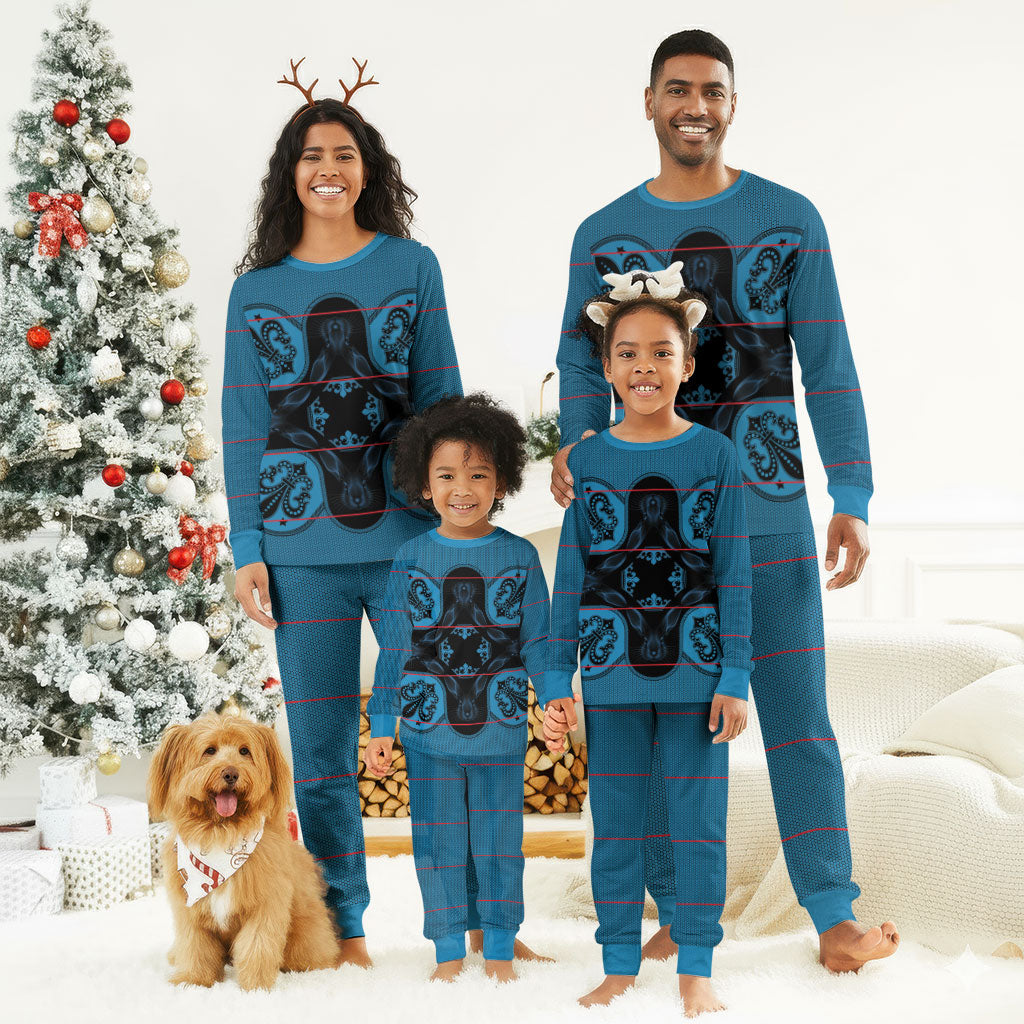 Bafokeng Rabbit Crown Palesa ea kharanium Christmas Pajama Set Blue Seanamarena Basotho Blanket Inspired