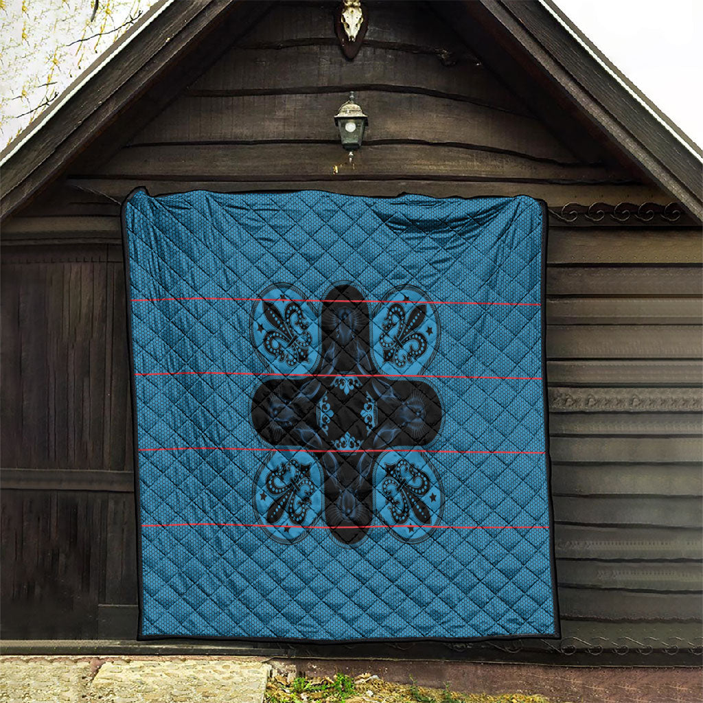 Bafokeng Rabbit Crown Palesa ea kharanium Quilt Blue Seanamarena Basotho Blanket Inspired