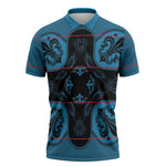 Bafokeng Rabbit Crown Palesa ea kharanium Zipper Polo Shirt Blue Seanamarena Basotho Blanket Inspired