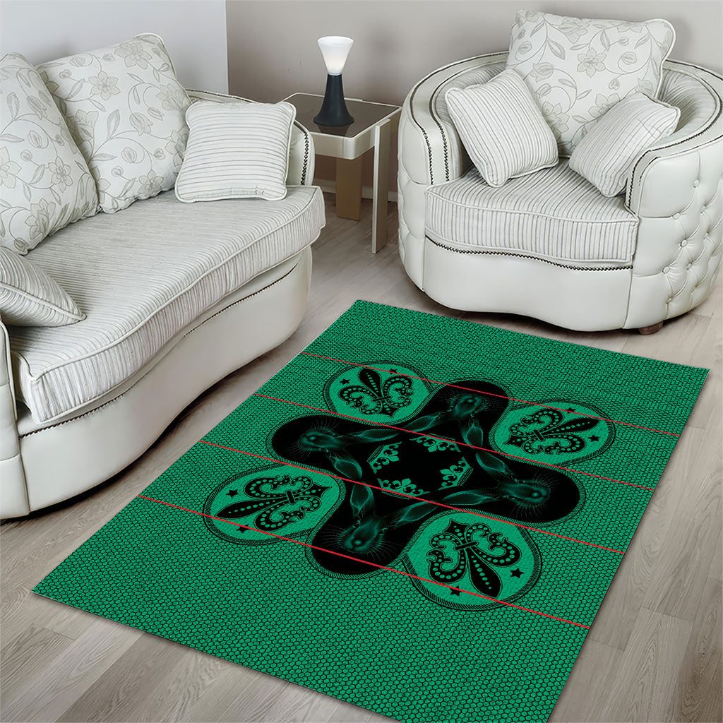 Bafokeng Rabbit Crown Palesa ea kharanium Area Rug Green Seanamarena Basotho Blanket Inspired