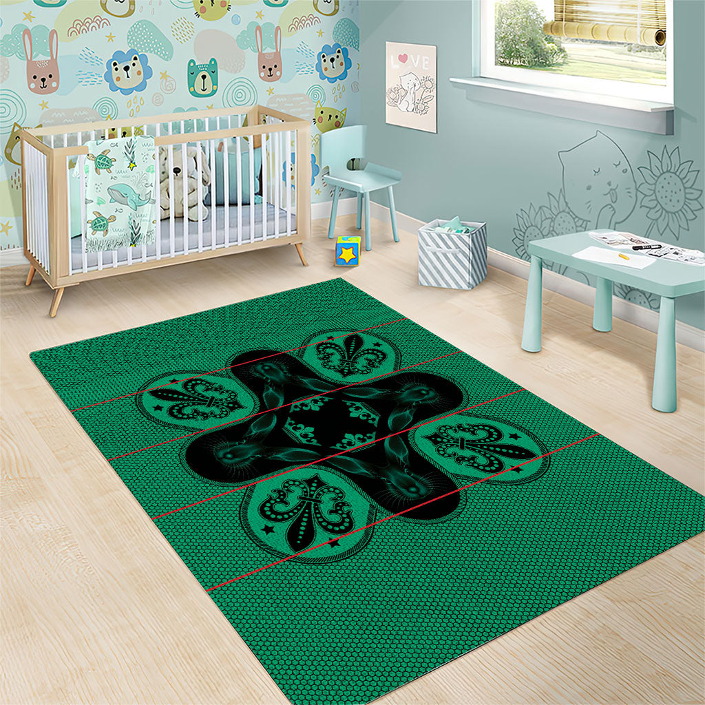 Bafokeng Rabbit Crown Palesa ea kharanium Area Rug Green Seanamarena Basotho Blanket Inspired