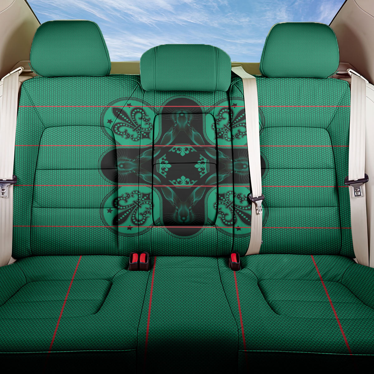 Bafokeng Rabbit Crown Palesa ea kharanium Back Car Seat Cover Green Seanamarena Basotho Blanket Inspired