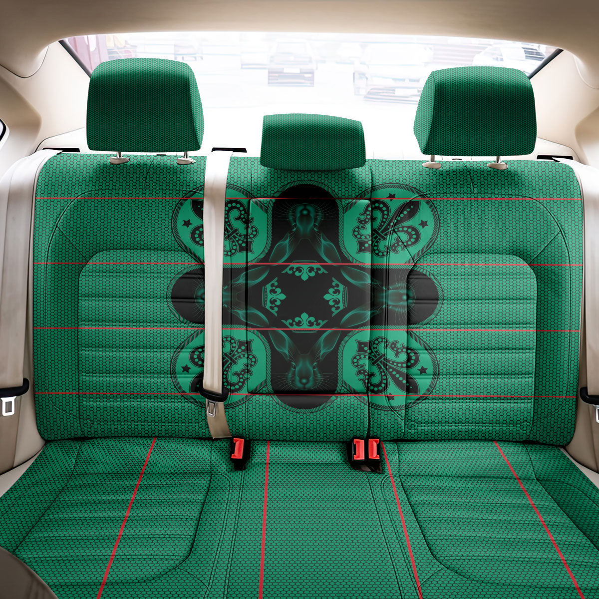 Bafokeng Rabbit Crown Palesa ea kharanium Back Car Seat Cover Green Seanamarena Basotho Blanket Inspired