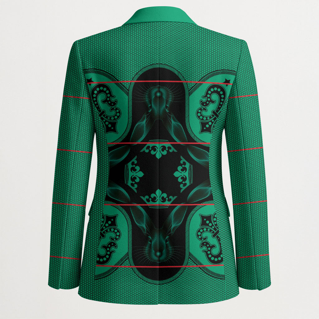Bafokeng Rabbit Crown Palesa ea kharanium Blazer Green Seanamarena Basotho Blanket Inspired