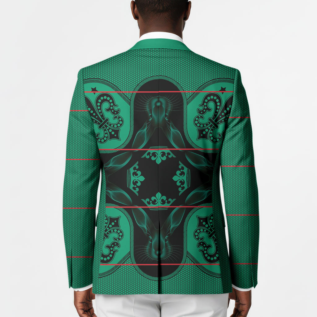 Bafokeng Rabbit Crown Palesa ea kharanium Blazer Green Seanamarena Basotho Blanket Inspired