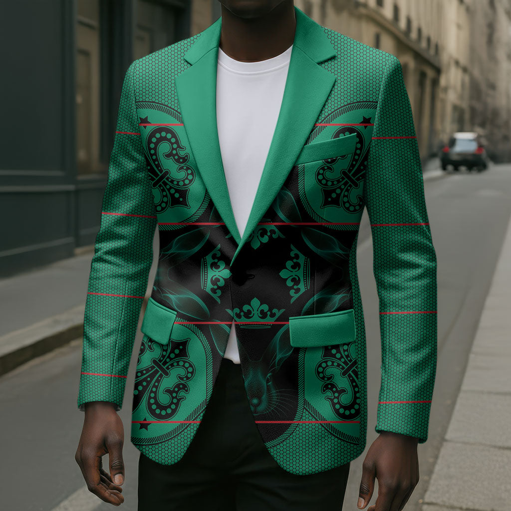 Bafokeng Rabbit Crown Palesa ea kharanium Blazer Green Seanamarena Basotho Blanket Inspired