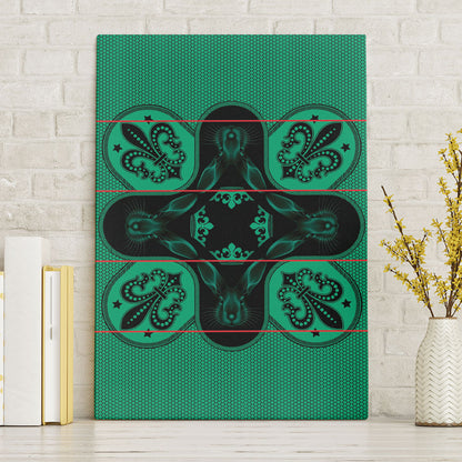 Bafokeng Rabbit Crown Palesa ea kharanium Canvas Wall Art Green Seanamarena Basotho Blanket Inspired