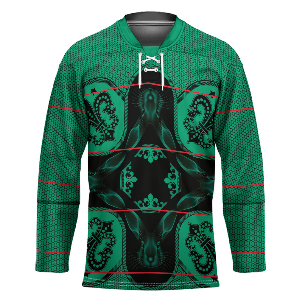 Bafokeng Rabbit Crown Palesa ea kharanium Hockey Jersey Green Seanamarena Basotho Blanket Inspired
