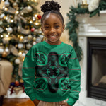 Bafokeng Rabbit Crown Palesa ea kharanium Kid Ugly Christmas Sweater Green Seanamarena Basotho Blanket Inspired