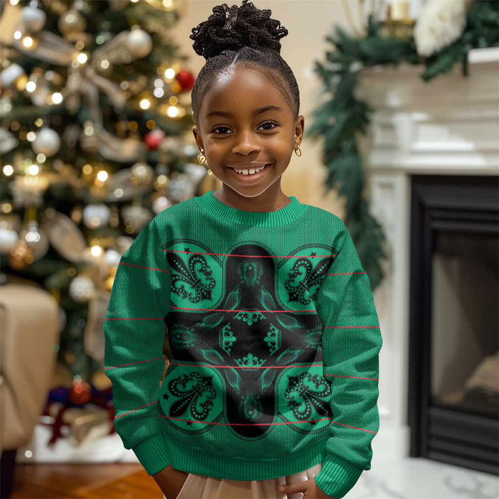 Bafokeng Rabbit Crown Palesa ea kharanium Kid Ugly Christmas Sweater Green Seanamarena Basotho Blanket Inspired