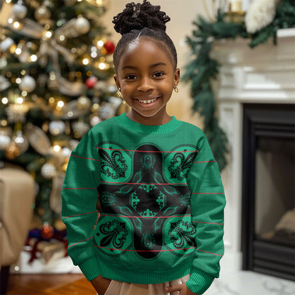 Bafokeng Rabbit Crown Palesa ea kharanium Kid Ugly Christmas Sweater Green Seanamarena Basotho Blanket Inspired