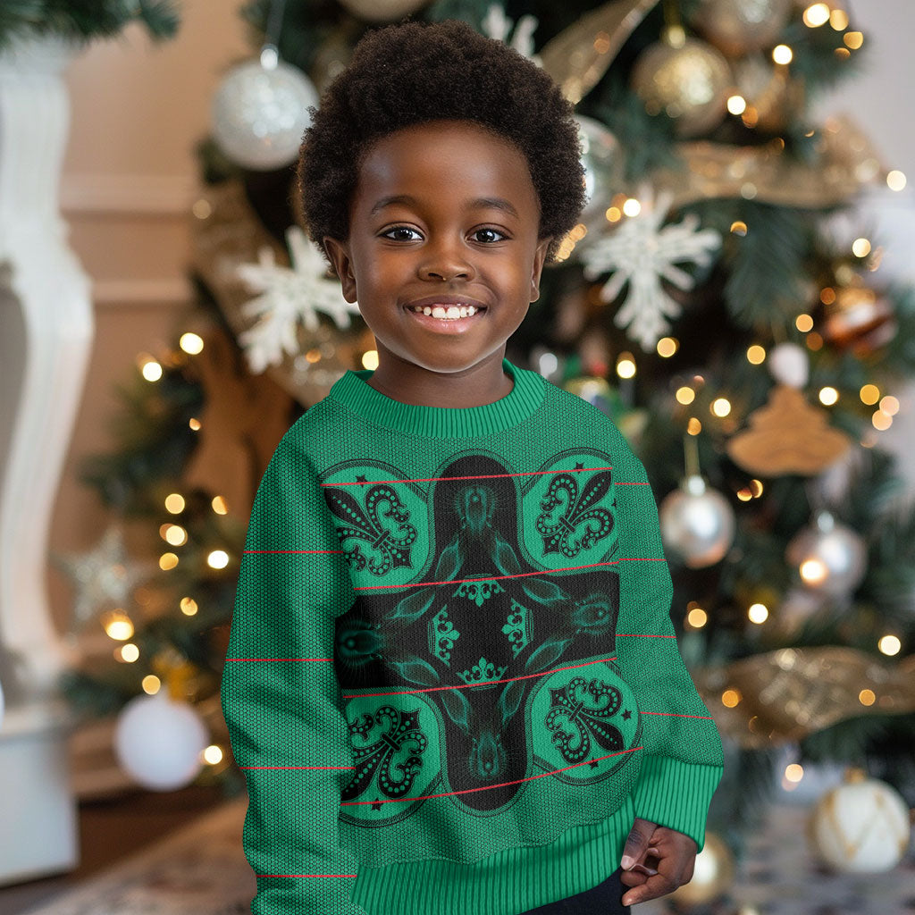 Bafokeng Rabbit Crown Palesa ea kharanium Kid Ugly Christmas Sweater Green Seanamarena Basotho Blanket Inspired