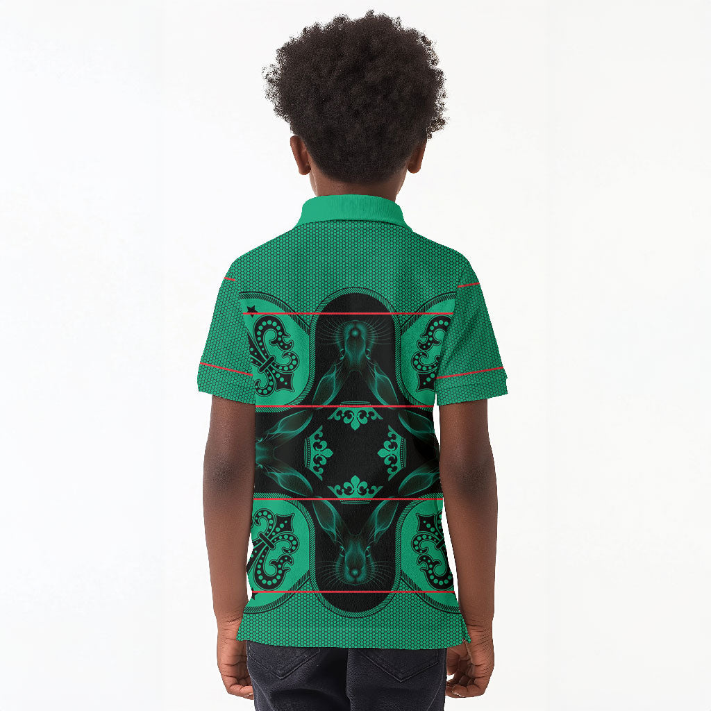 Bafokeng Rabbit Crown Palesa ea kharanium Kid Polo Shirt Green Seanamarena Basotho Blanket Inspired