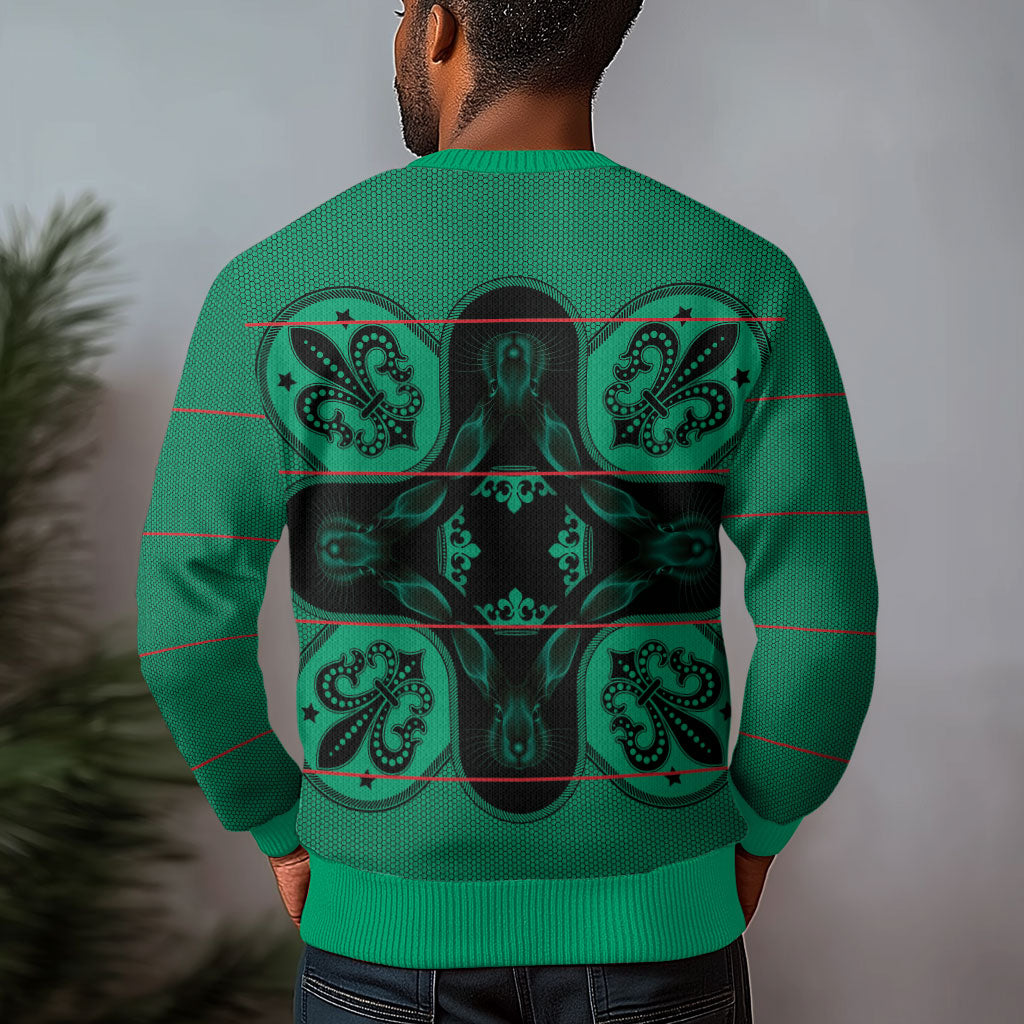 Bafokeng Rabbit Crown Palesa ea kharanium Ugly Christmas Sweater Green Seanamarena Basotho Blanket Inspired