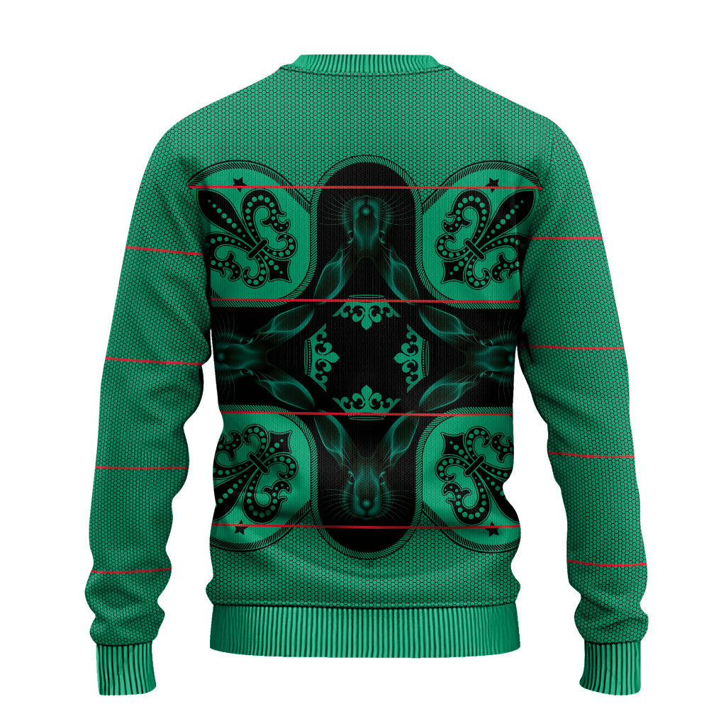 Bafokeng Rabbit Crown Palesa ea kharanium Ugly Christmas Sweater Green Seanamarena Basotho Blanket Inspired