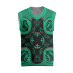 Bafokeng Rabbit Crown Palesa ea kharanium Christmas Knitted V-Neck Vest Green Seanamarena Basotho Blanket Inspired