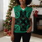 Bafokeng Rabbit Crown Palesa ea kharanium Christmas Knitted V-Neck Vest Green Seanamarena Basotho Blanket Inspired