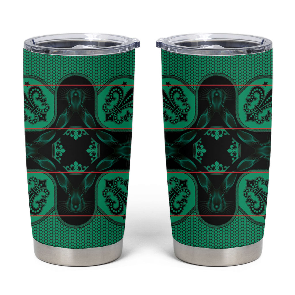 Bafokeng Rabbit Crown Palesa ea kharanium Tumbler Cup Green Seanamarena Basotho Blanket Inspired