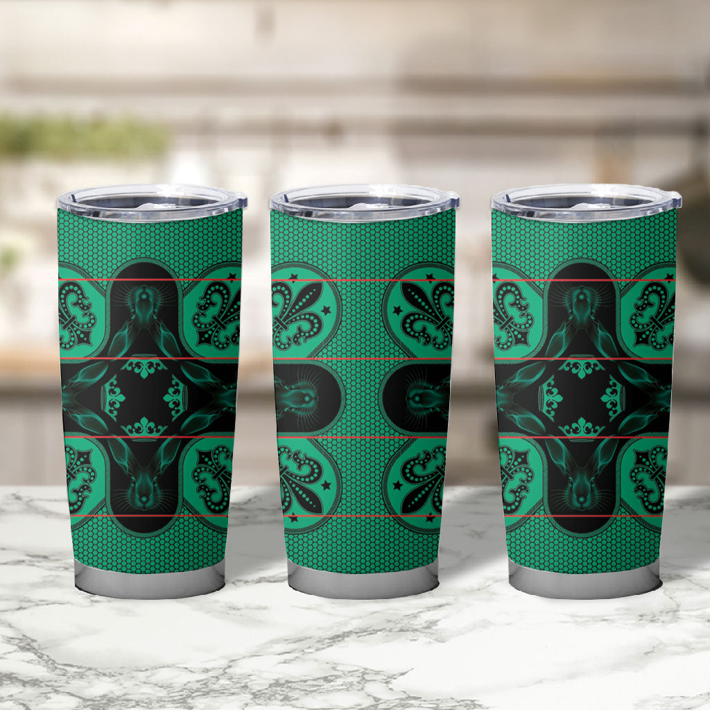 Bafokeng Rabbit Crown Palesa ea kharanium Tumbler Cup Green Seanamarena Basotho Blanket Inspired