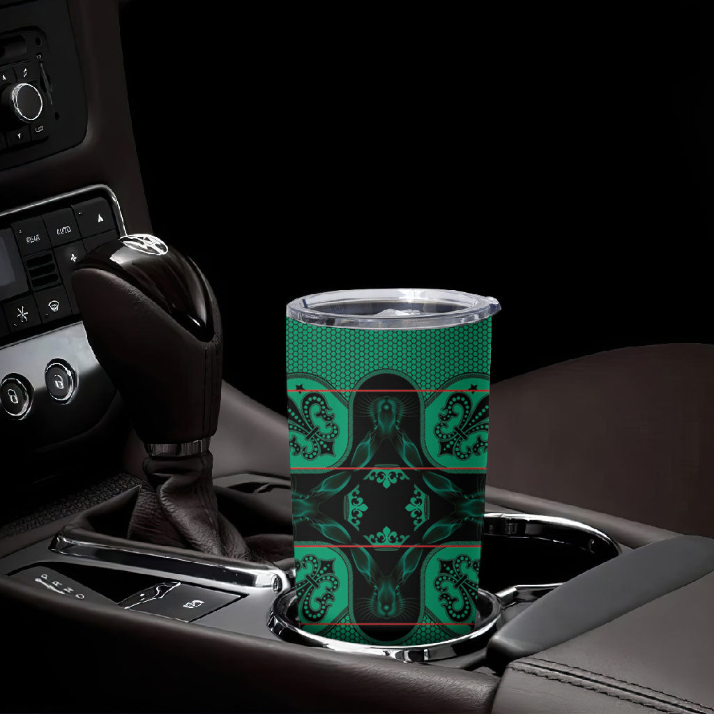 Bafokeng Rabbit Crown Palesa ea kharanium Tumbler Cup Green Seanamarena Basotho Blanket Inspired
