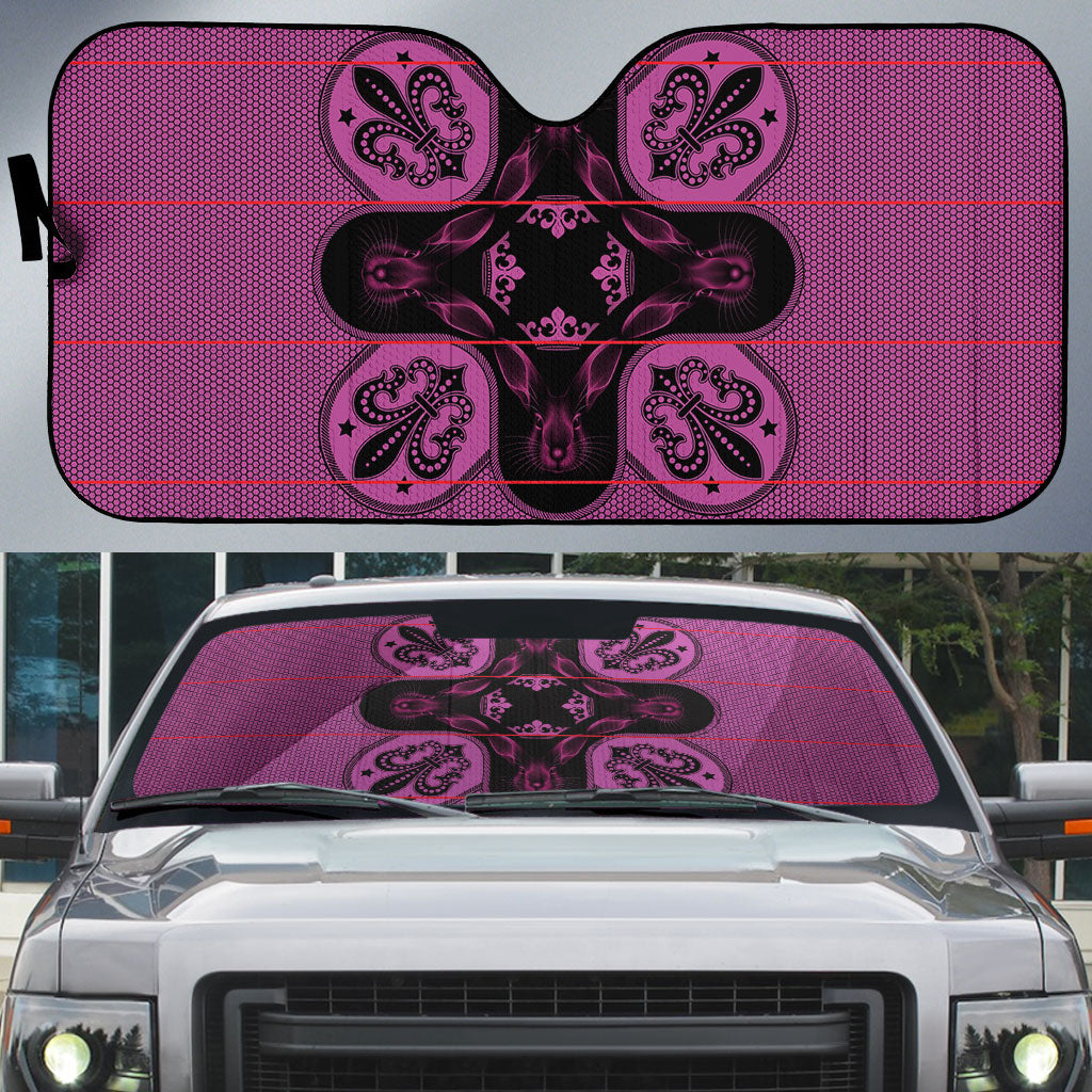 Bafokeng Rabbit Crown Palesa ea kharanium Auto Sun Shade Pink Seanamarena Basotho Blanket Inspired