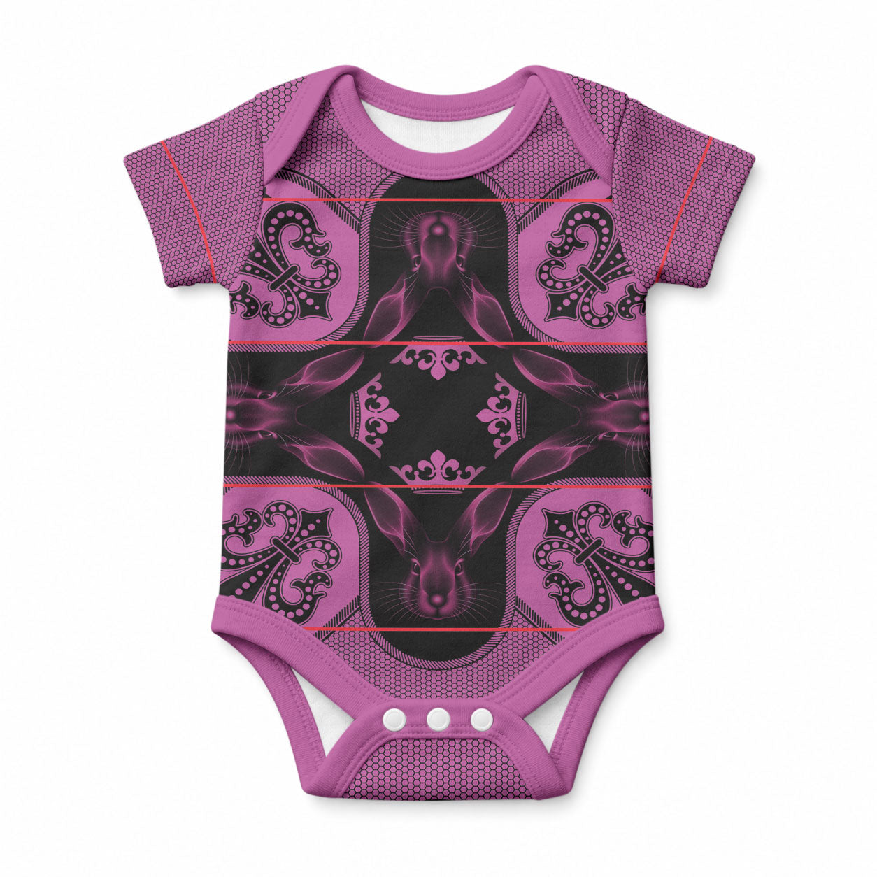 Bafokeng Rabbit Crown Palesa ea kharanium Baby Onesie Pink Seanamarena Basotho Blanket Inspired