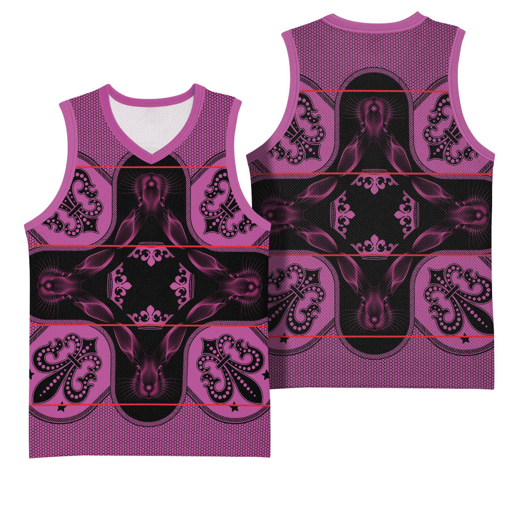 Bafokeng Rabbit Crown Palesa ea kharanium Basketball Jersey Pink Seanamarena Basotho Blanket Inspired