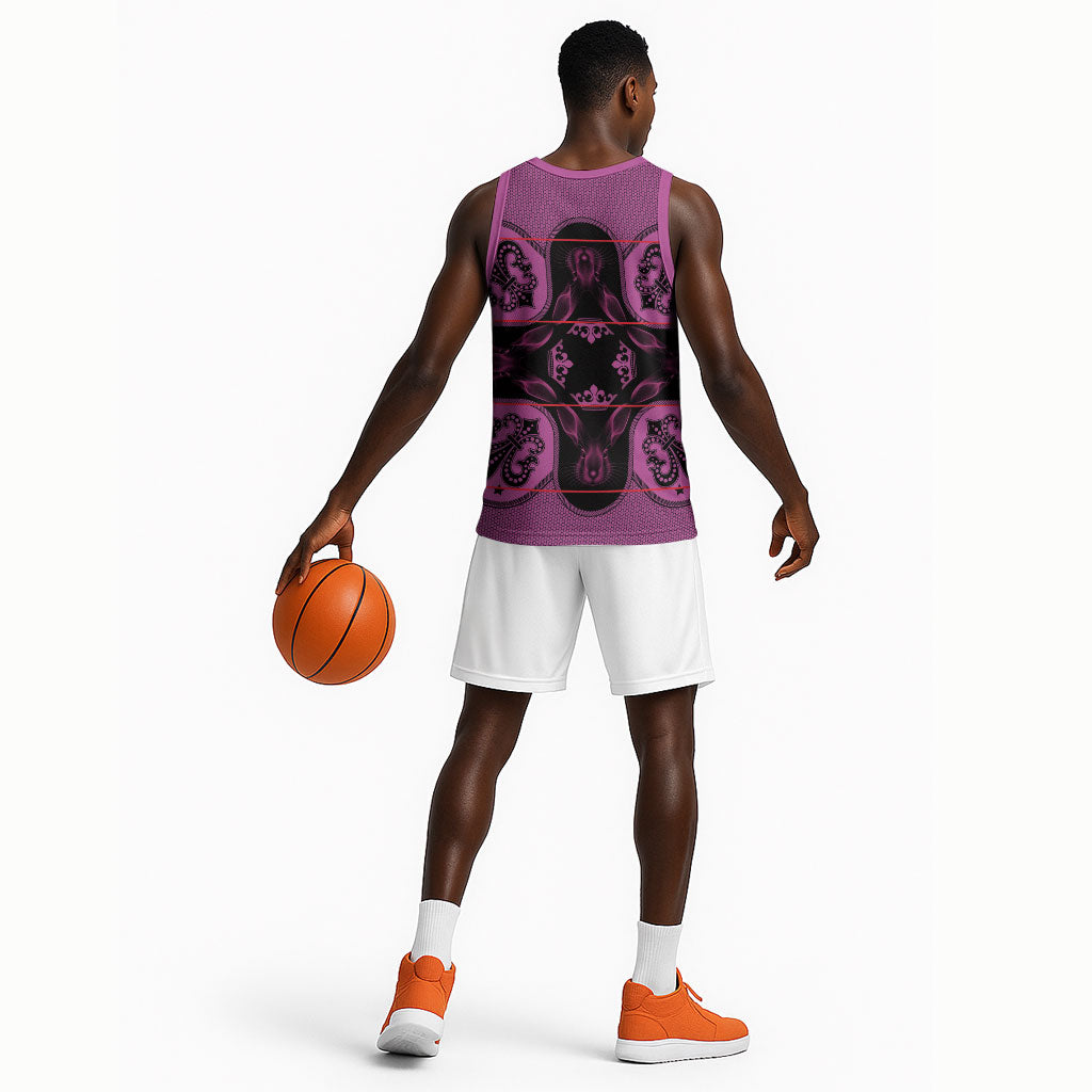 Bafokeng Rabbit Crown Palesa ea kharanium Basketball Jersey Pink Seanamarena Basotho Blanket Inspired