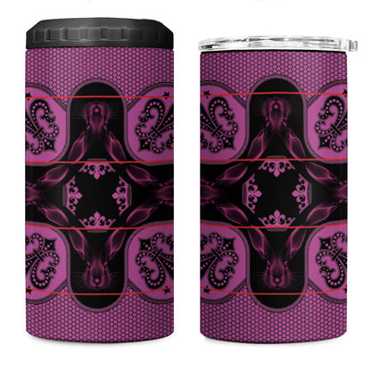 Bafokeng Rabbit Crown Palesa ea kharanium 4 in 1 Can Cooler Tumbler Pink Seanamarena Basotho Blanket Inspired
