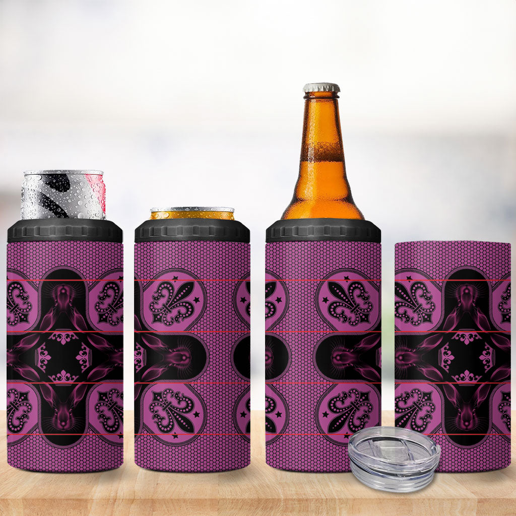 Bafokeng Rabbit Crown Palesa ea kharanium 4 in 1 Can Cooler Tumbler Pink Seanamarena Basotho Blanket Inspired